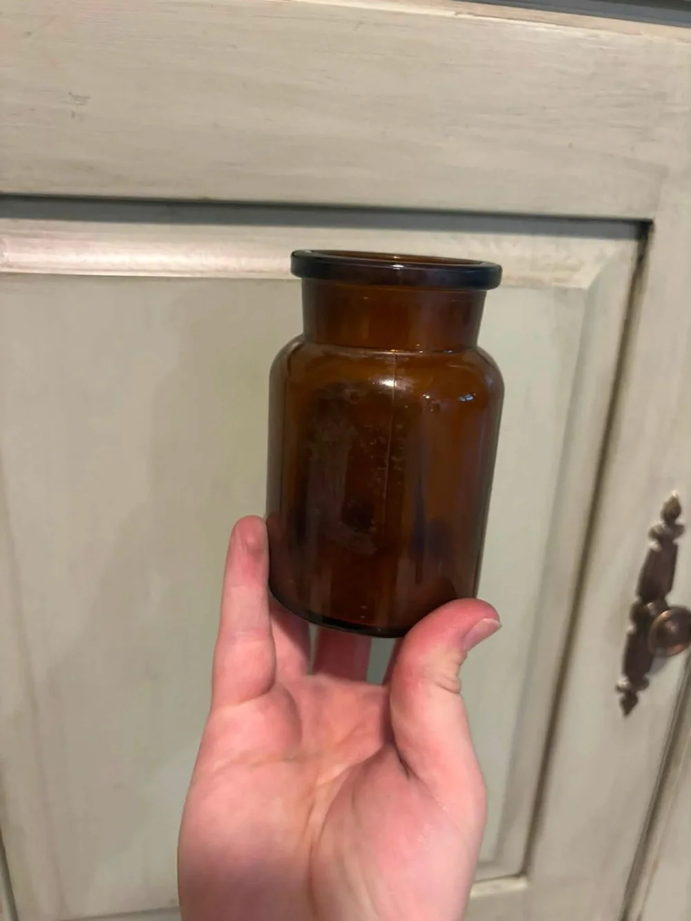 Vintage Amber Glass Apothecary Jar - Brown Home Accent